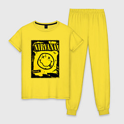 Женская пижама Нирвана логотип смайл