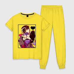 Пижама хлопковая женская Туалетный мальчик Ханако, цвет: желтый