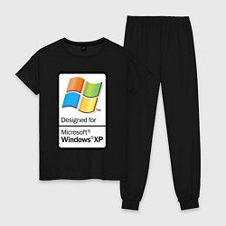 Пижама хлопковая женская Предназначен для xp, цвет: черный