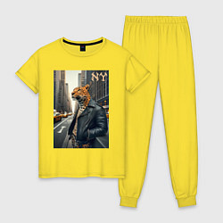 Женская пижама Леопард-модник житель Нью-Йорка