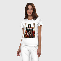 Пижама хлопковая женская Йор Форджер Семья шпиона в кресле, цвет: белый — фото 2