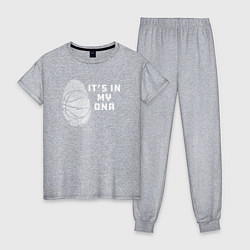 Пижама хлопковая женская Баскетбол в моей днк, цвет: меланж