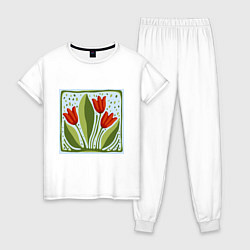 Женская пижама Цветущие тюльпаны