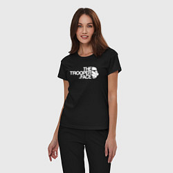 Пижама хлопковая женская The trooper face, цвет: черный — фото 2