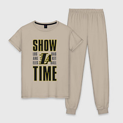 Пижама хлопковая женская Lakers show time, цвет: миндальный