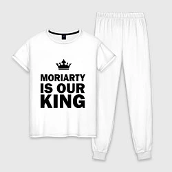 Пижама хлопковая женская Moriarty is our king, цвет: белый