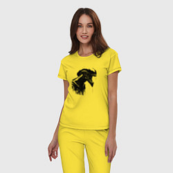 Пижама хлопковая женская Мощный ксеноморф, цвет: желтый — фото 2