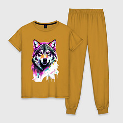 Женская пижама Волчья морда - нейроарт