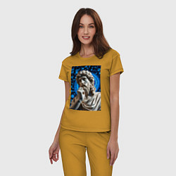 Пижама хлопковая женская Античность и математика, цвет: горчичный — фото 2