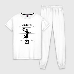 Пижама хлопковая женская James 23, цвет: белый