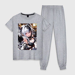 Пижама хлопковая женская Jetavie Punishing Gray Raven, цвет: меланж