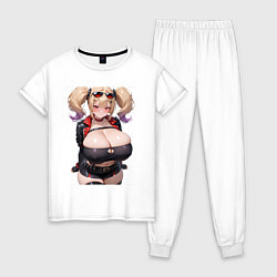 Пижама хлопковая женская Burnice White Zenless Zone Zero, цвет: белый