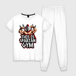 Пижама хлопковая женская Spartan gym, цвет: белый