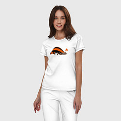 Пижама хлопковая женская День Победы - Георгиевская лента, цвет: белый — фото 2