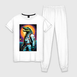 Женская пижама Крокодил бравый космонавт - нейроарт
