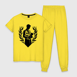 Пижама хлопковая женская Врач с младенцем в руках, цвет: желтый