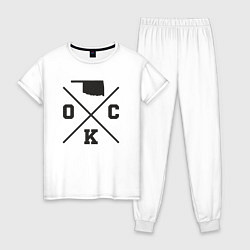 Пижама хлопковая женская Map OKC, цвет: белый