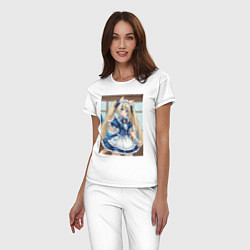 Пижама хлопковая женская Горничная с ушками в maid cafe, цвет: белый — фото 2