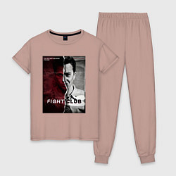 Пижама хлопковая женская Тайлер и Джек, цвет: пыльно-розовый