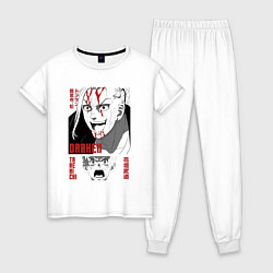 Пижама хлопковая женская Токийские мстители Дракен и Такимичи, цвет: белый