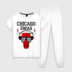 Пижама хлопковая женская Chicago SWAG, цвет: белый