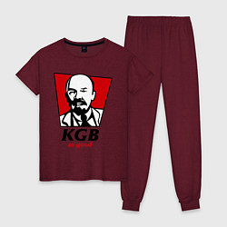 Пижама хлопковая женская KGB: So Good, цвет: меланж-бордовый