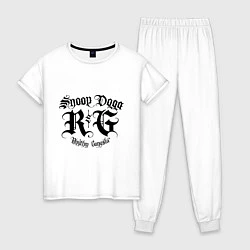 Пижама хлопковая женская Snoop Dogg: Gangsta, цвет: белый