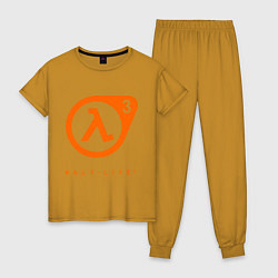 Пижама хлопковая женская Half-Life 3, цвет: горчичный