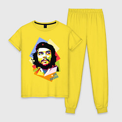 Пижама хлопковая женская Che Guevara Art, цвет: желтый