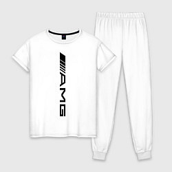 Пижама хлопковая женская AMG, цвет: белый