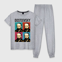 Пижама хлопковая женская Dostoevsky, цвет: меланж