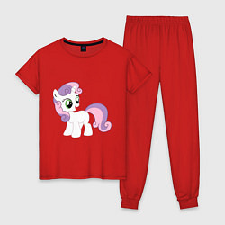 Пижама хлопковая женская Пони Крошка Бель, цвет: красный