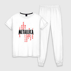 Пижама хлопковая женская Metallica History, цвет: белый