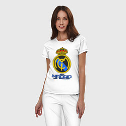 Пижама хлопковая женская Real Madrid, цвет: белый — фото 2
