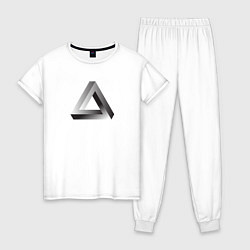 Пижама хлопковая женская Треугольник Пенроуза, цвет: белый