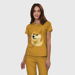Пижама хлопковая женская Doge, цвет: горчичный — фото 2