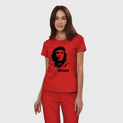 Пижама хлопковая женская Эрнесто Че Гевара, цвет: красный — фото 2