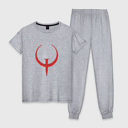 Пижама хлопковая женская Quake, цвет: меланж