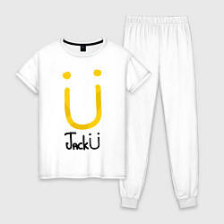 Пижама хлопковая женская Jack U, цвет: белый