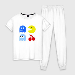 Пижама хлопковая женская Pac-Man Pack, цвет: белый
