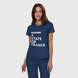 Пижама хлопковая женская Together in A State of Trance, цвет: тёмно-синий — фото 2