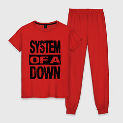 Пижама хлопковая женская System Of A Down, цвет: красный