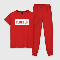 Пижама хлопковая женская 30 STM: Echelon, цвет: красный