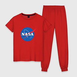 Пижама хлопковая женская NASA: Logo, цвет: красный