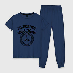 Пижама хлопковая женская Mercedes Benz цвета тёмно-синий — фото 1