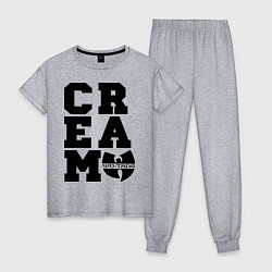 Пижама хлопковая женская Wu tang clan, цвет: меланж