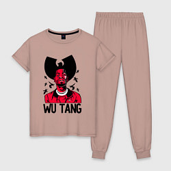 Пижама хлопковая женская Wu-Tang Insects, цвет: пыльно-розовый