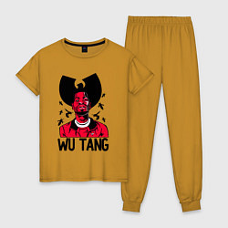 Пижама хлопковая женская Wu-Tang Insects цвета горчичный — фото 1