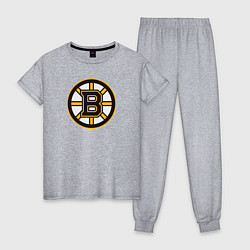 Пижама хлопковая женская Boston Bruins, цвет: меланж