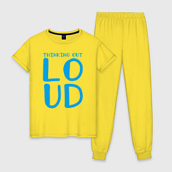 Пижама хлопковая женская Thinking Out: Loud цвета желтый — фото 1